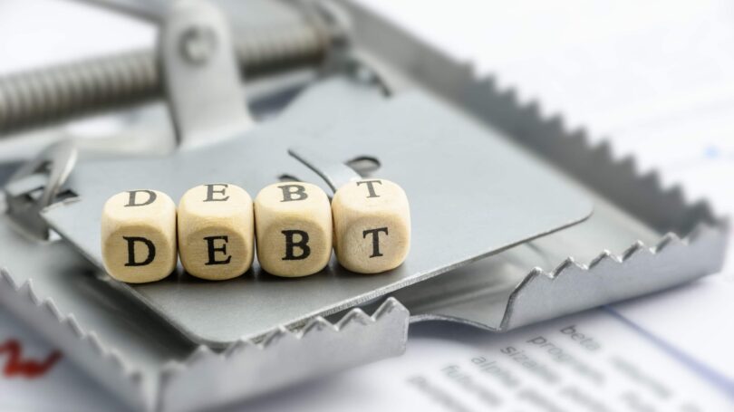 Debt Mouse Trap Dice Block Letters
