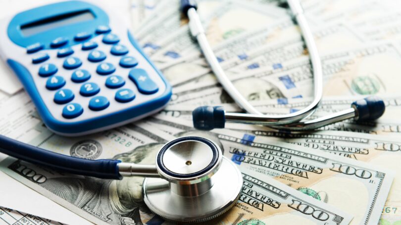 Health Insurance Stethoscope Calculator Dollars Spread