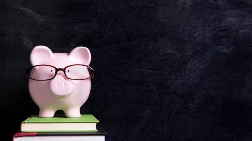 Piggy Bank Textbook Chalkboard Education Fund Savings